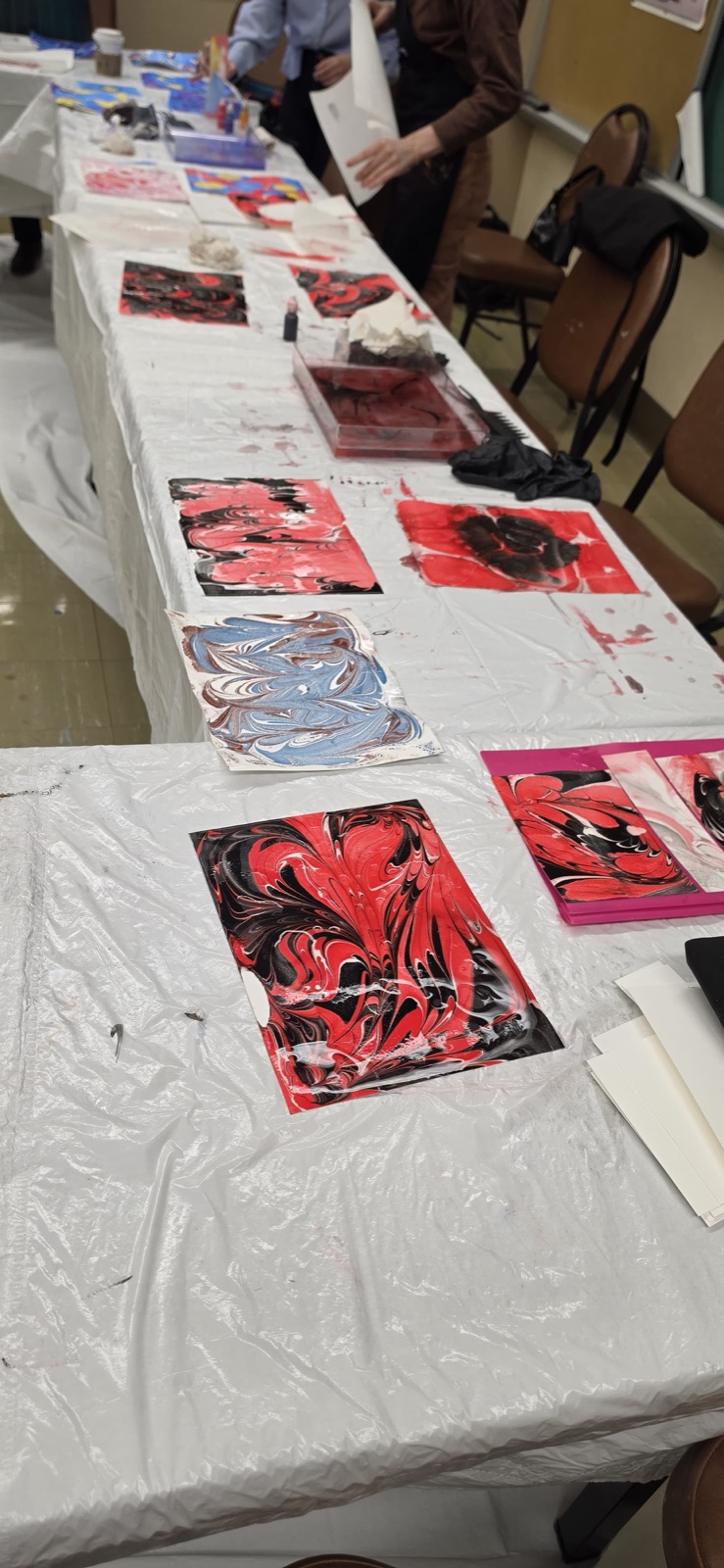 Temple Emanuel Ebru workshop